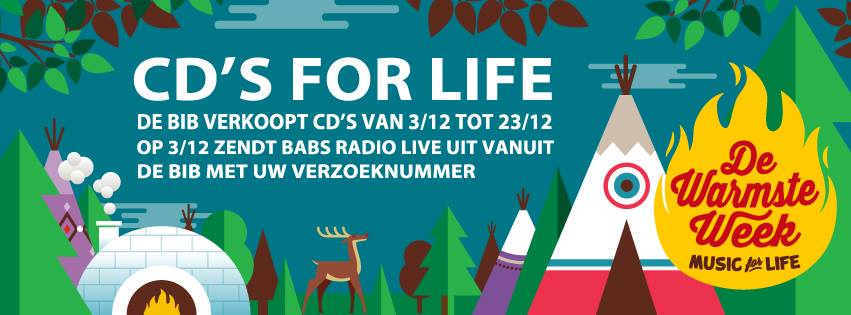 Steun de ‘Warmste Week’ met CD’s for life in de bib!  (Ps: vergeet je verzoekje niet)