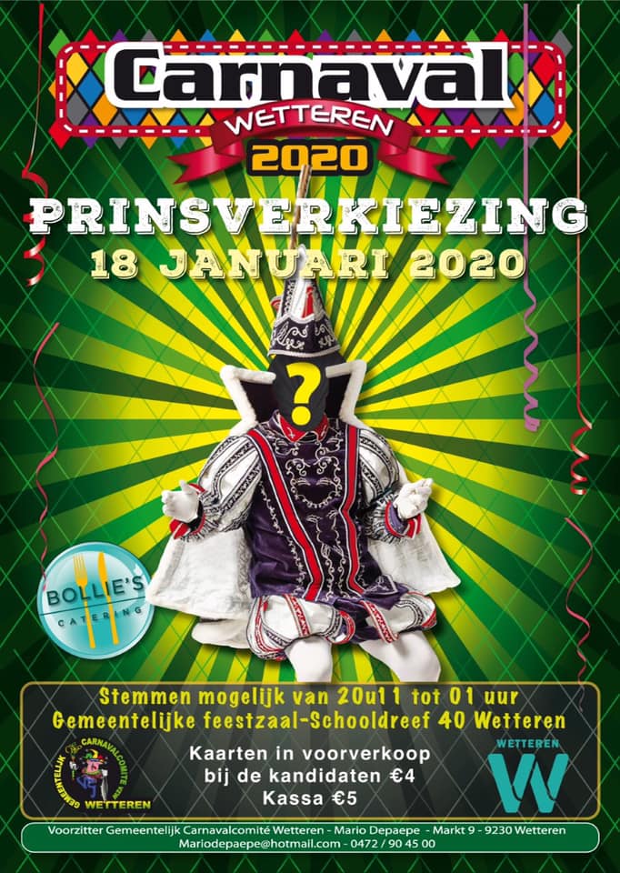 Marino 1 en Frans 1 strijden voor titel Prins Carnaval Wetteren 2020.