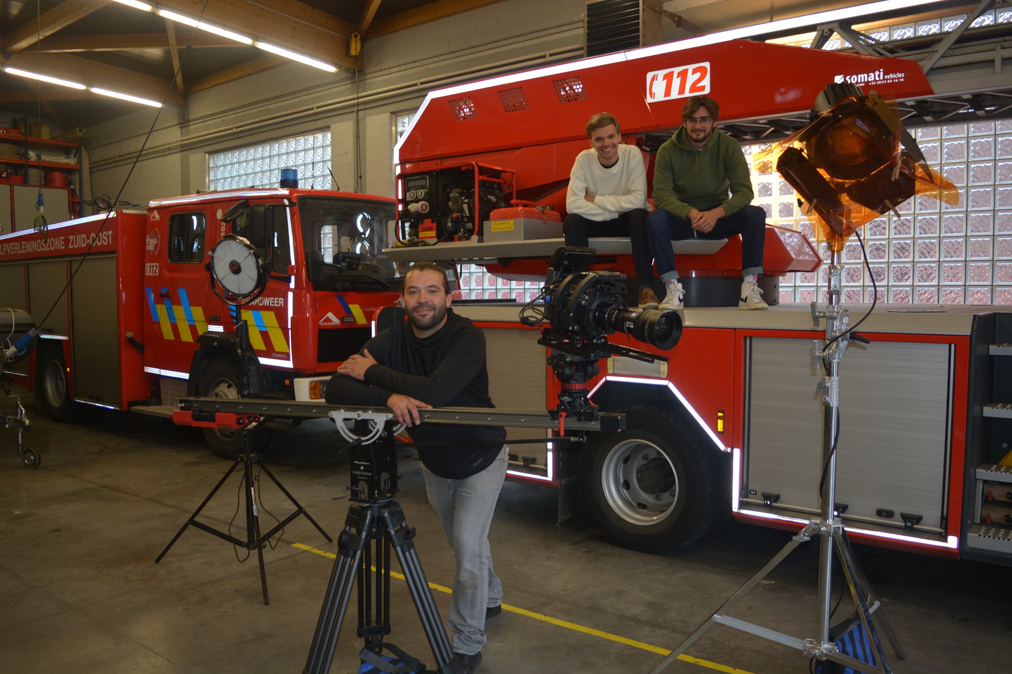 Filmopnames in brandweerkazerne Wichelen