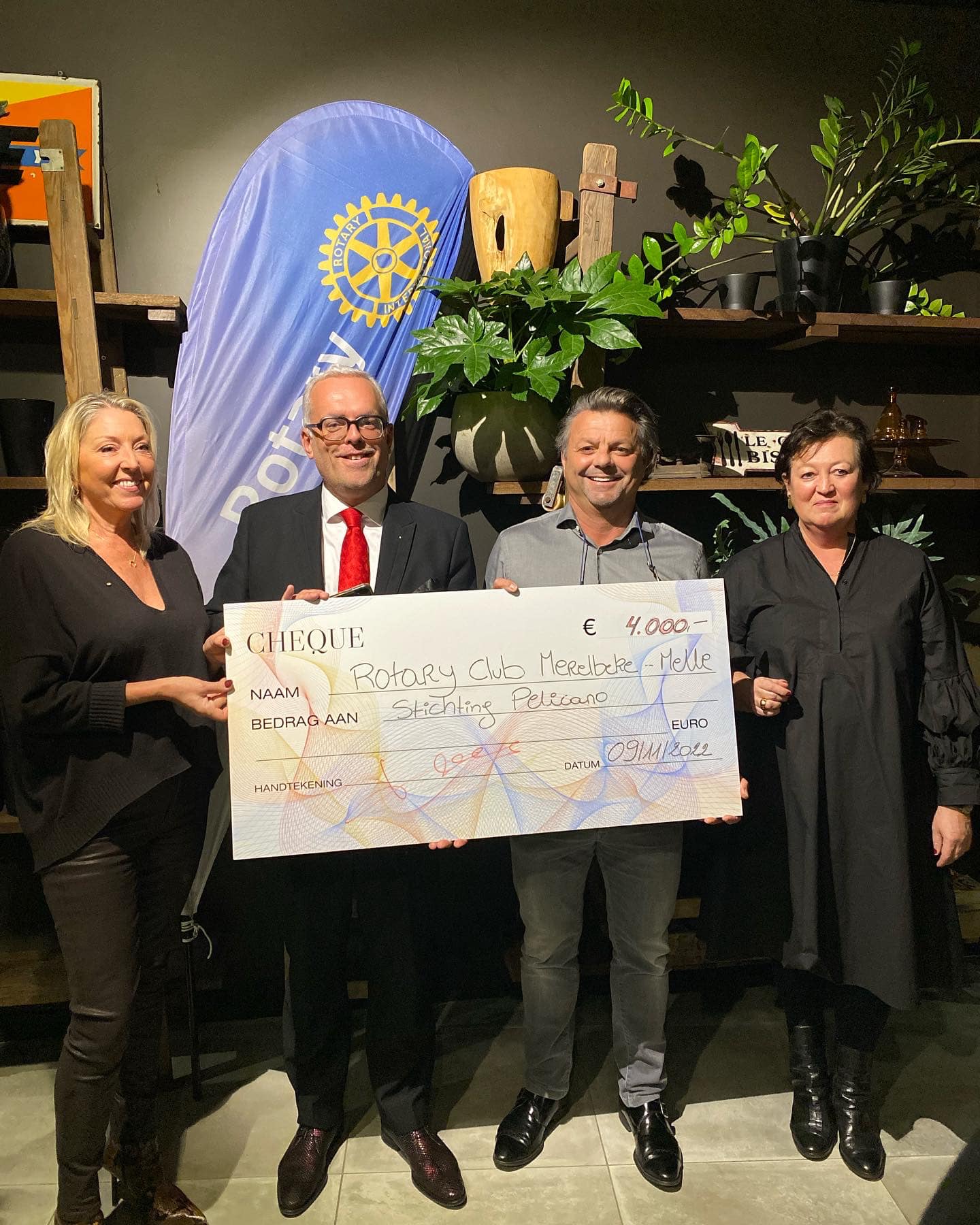 Rotary schenkt 4.000 euro aan Pelicano
